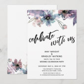 Invitation Fleurs Artistiques Peintes Célébration avec Nous R (Devant / Derrière)