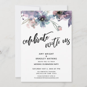 Invitation Fleurs Artistiques Peintes Célébrez avec Nous Réce