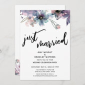 Invitation Fleurs Artistiques Peintes Réception de Mariage Ju (Devant / Derrière)