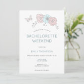 Invitation Fleurs Artsy Butterfly Bachelorette Party Week-end (Debout devant)