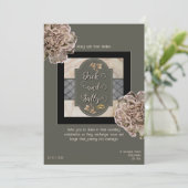 Invitation Fleurs aux tons neutres (Debout devant)