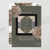 Invitation Fleurs aux tons neutres (Devant / Derrière)