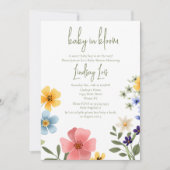 Invitation Fleurs Baby in Bloom pour une Baby Shower (Devant)
