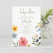 Invitation Fleurs Baby in Bloom pour une Baby Shower (Debout devant)