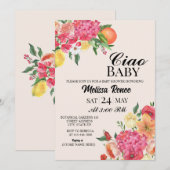 Invitation Fleurs Baby shower Ciao Bébé (Devant / Derrière)
