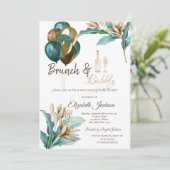 Invitation Fleurs Ballons Brunch & Fête des mariées Bubbly (Debout devant)