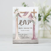 Invitation Fleurs Beach Arbor Mariage RSVP (Debout devant)