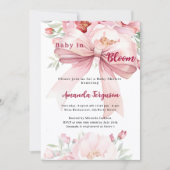 Invitation Fleurs bébé en fleur arc rose Baby shower (Devant)