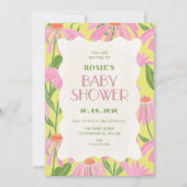 Invitation Fleurs bébé shower florale (Devant)