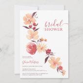 Invitation Fleurs beiges en terre cuite moderne tombent douch (Devant)