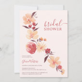 Invitation Fleurs beiges en terre cuite moderne tombent douch (Devant)