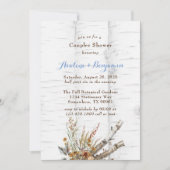 Invitation Fleurs Bibouleau Blanc Couples Douche (Devant)