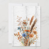 Invitation Fleurs Bibouleau blanc Mariage Couples Douche (Dos)