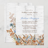 Invitation Fleurs Bibouleau blanc Mariage Couples Douche (Devant / Derrière)
