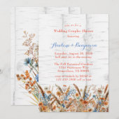 Invitation Fleurs Bibouleau blanc Mariage Couples Douche (Devant / Derrière)