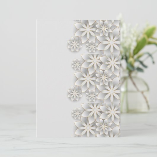 Invitation Fleurs blanches 3d (Debout devant)