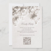 Invitation Fleurs blanches 3D Mariage vintage (Dos)