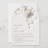 Invitation Fleurs blanches 3D Roses Mariage Casual (Devant)
