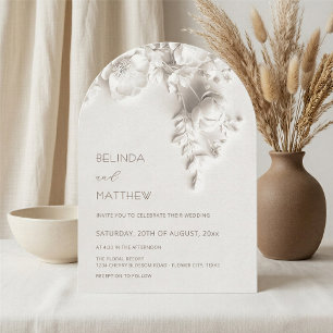 Invitation Fleurs blanches 3D Roses Mariage Casual