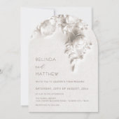 Invitation Fleurs blanches 3D Roses Mariage décontracté (Devant)