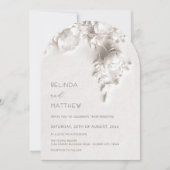 Invitation Fleurs blanches 3D Roses Mariage décontracté (Devant)