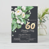 Invitation Fleurs blanches 60 ans (Debout devant)