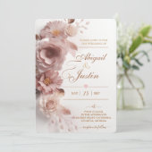 Invitation Fleurs blanches à fleurs rose pâle (Debout devant)