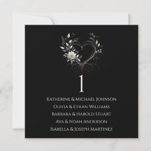 Invitation Fleurs blanches avec un Mariage de coeur