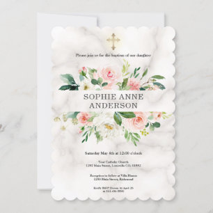 Invitation Fleurs blanches blanches blanches blanches blanche