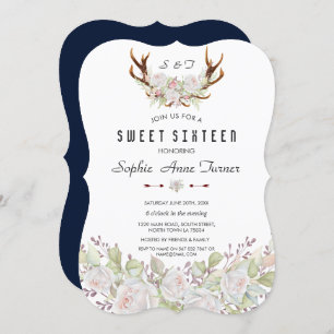 Invitation Fleurs blanches blanches blanches blanches blanche