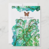 Invitation FLEURS BLANCHES bleu vif perle blanche (Devant)