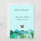 Invitation FLEURS BLANCHES bleu vif vert (Dos)