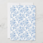 Invitation Fleurs Blanches Bleues Romantiques Anniversaire (Dos)