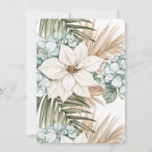 Invitation Fleurs blanches bleues tropicales Anniversaire   (Dos)