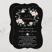 Invitation Fleurs blanches brillantes délicates Fête des mari (Devant / Derrière)