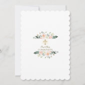 Invitation Fleurs blanches brillantes délicates Première Comm (Dos)