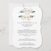 Invitation Fleurs blanches brillantes Or tout en un Mariage (Dos)