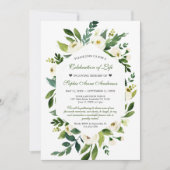 Invitation Fleurs blanches Célébration de la vie funéraire (Devant)