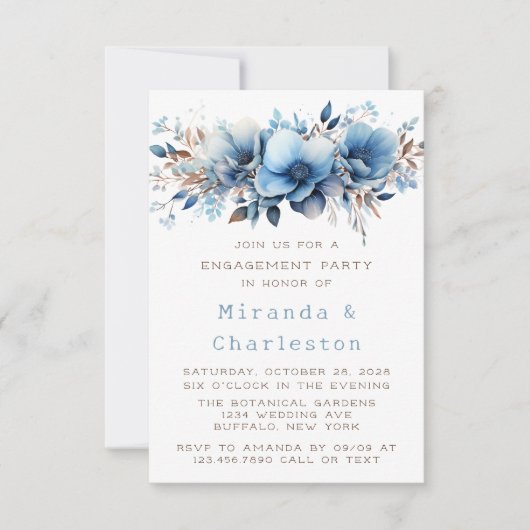 Invitation Fleurs blanches chic (Devant)