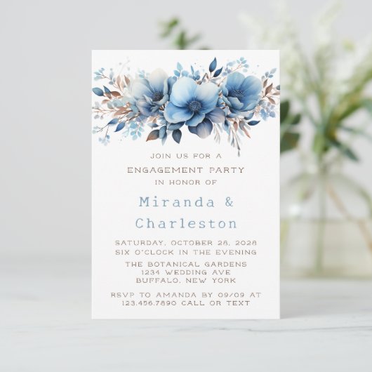 Invitation Fleurs blanches chic (Debout devant)