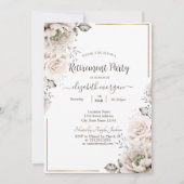 Invitation Fleurs blanches chic pour la retraite (Devant)