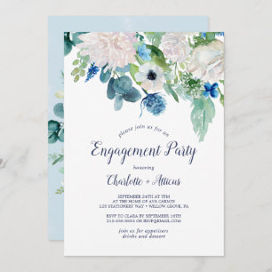 Invitation Fleurs blanches classiques