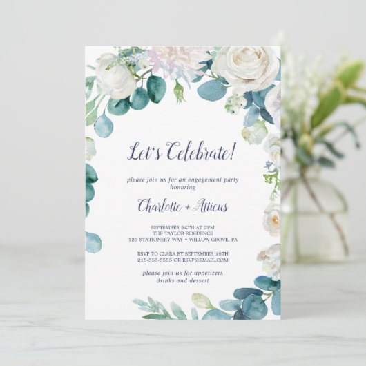 Invitation Fleurs Blanches Classiques Fêtons (Debout devant)