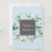 Invitation Fleurs blanches classiques Gris C'est un Baby show (Dos)