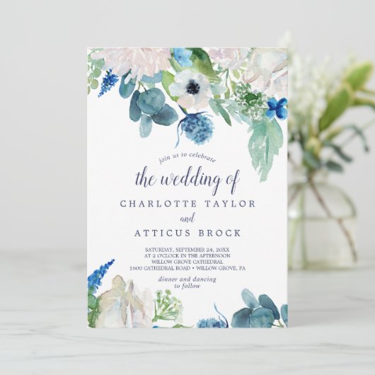 Invitation Fleurs Blanches Classiques Le Mariage De (Debout devant)