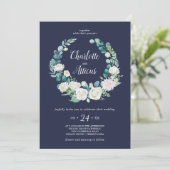 Invitation Fleurs blanches classiques | Mariage Décontracté d (Debout devant)