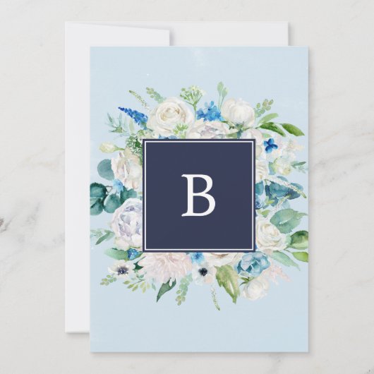 Invitation Fleurs blanches classiques | Marine Le Mariage de (Dos)