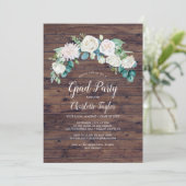 Invitation Fleurs blanches classiques | Rustic Graduation Par (Debout devant)