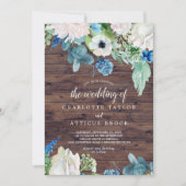 Invitation Fleurs blanches classiques | Rustic Le Mariage De (Devant)