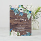 Invitation Fleurs blanches classiques | Rustic Le Mariage De (Debout devant)